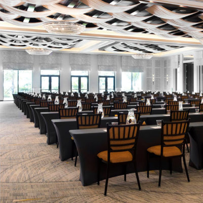 Acoustical Wall Panel in a Ballroom